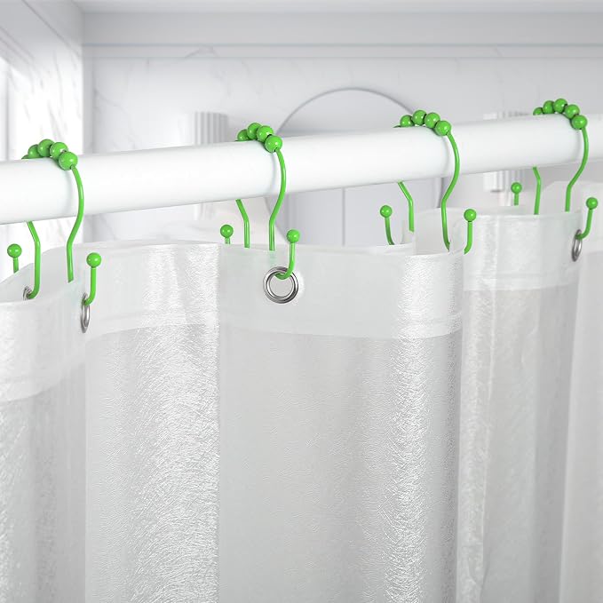 Goowin Shower Curtain Hooks, Stainless Steel Shower Curtain Hangers, Double - Image 3