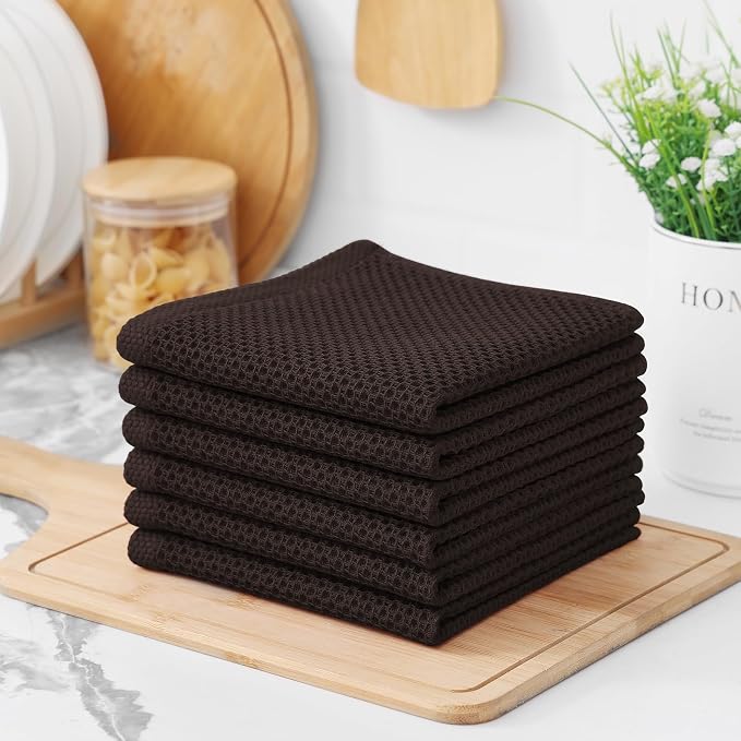 Kitinjoy 100% Cotton Kitchen Dish Cloths, 8 Pack Waffle Weave Ultra Soft - Image 7