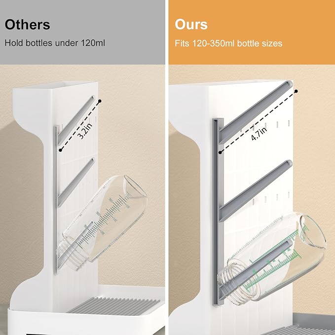 GoMaihe Baby Bottle Drying Rack: Space Saving Vertical Bottle Dryer Holder - Image 7