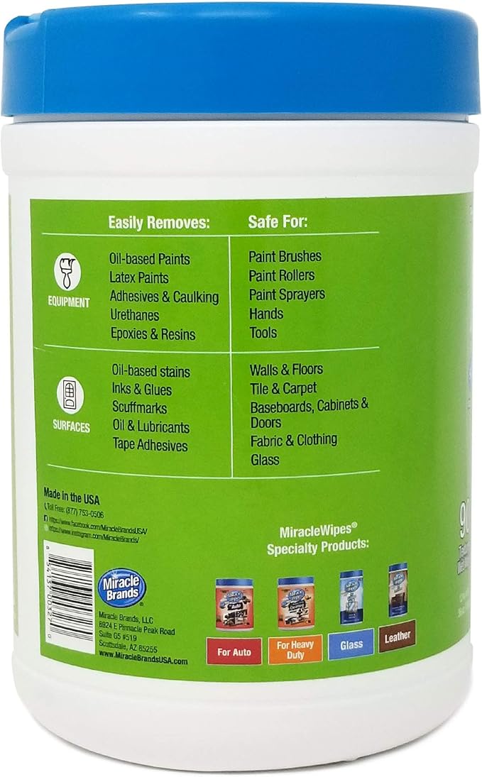 MiracleWipes for Paint Prep & Cleanup, Remove Tough Grime Build-Up, Wet Paint - Image 8