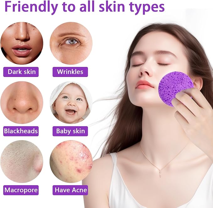 50-Count Large Compressed Facial Sponges - Image 2