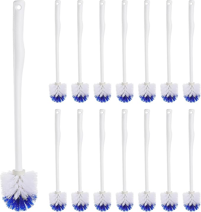 15 Pcs 18.5 Inch Toilet Bowl Cleaner Brush Bathroom Long Plastic Handled by Willinglong