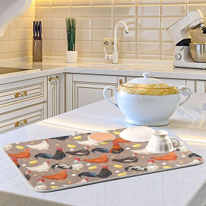 Hens Roosters Chicken Dish Drying Mat - Image 2