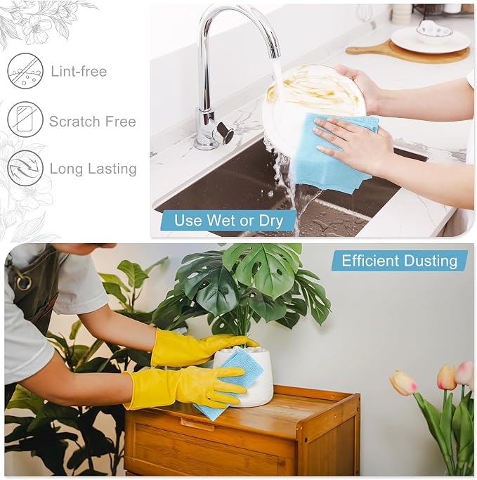 Homaxy Tear Away Dish Cloths Rolls, 40 Sheets-11.8" X 11.8", Reusable Washable - Image 3