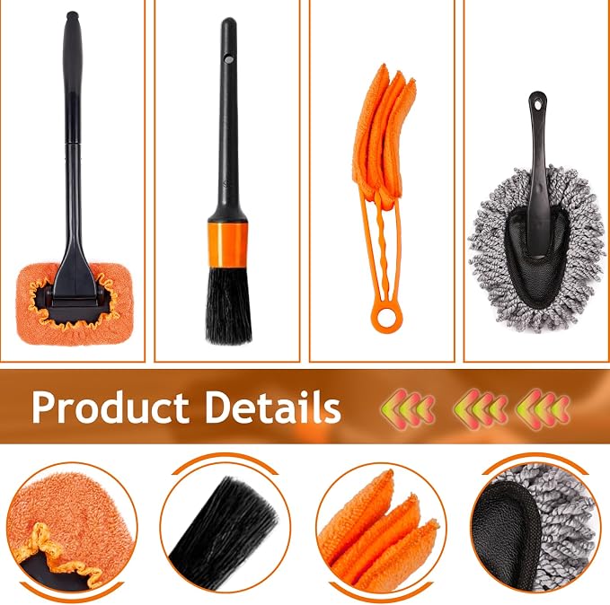 THINKWORK Windshield Cleaner Tool, Car Detailing Kit Interior, Car Cleaning Kit - Image 8