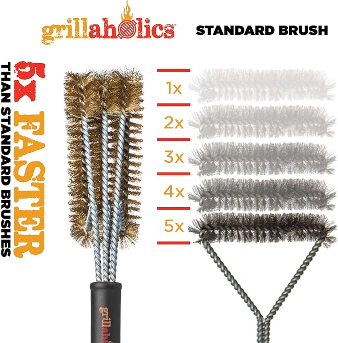 Grillaholics Brass Grill Brush – Safe BBQ Brush - Image 7