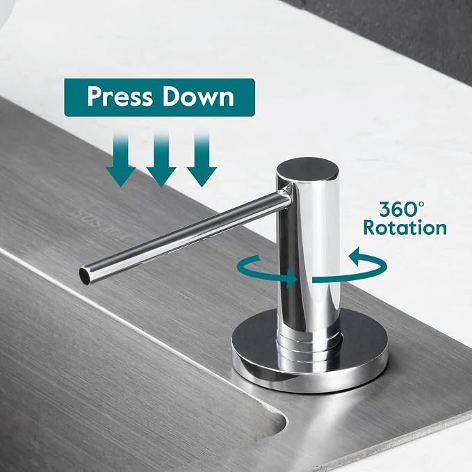 Gappo Soap Dispenser for Kitchen Sink Polished Chrome, Stainless Steel - Image 2