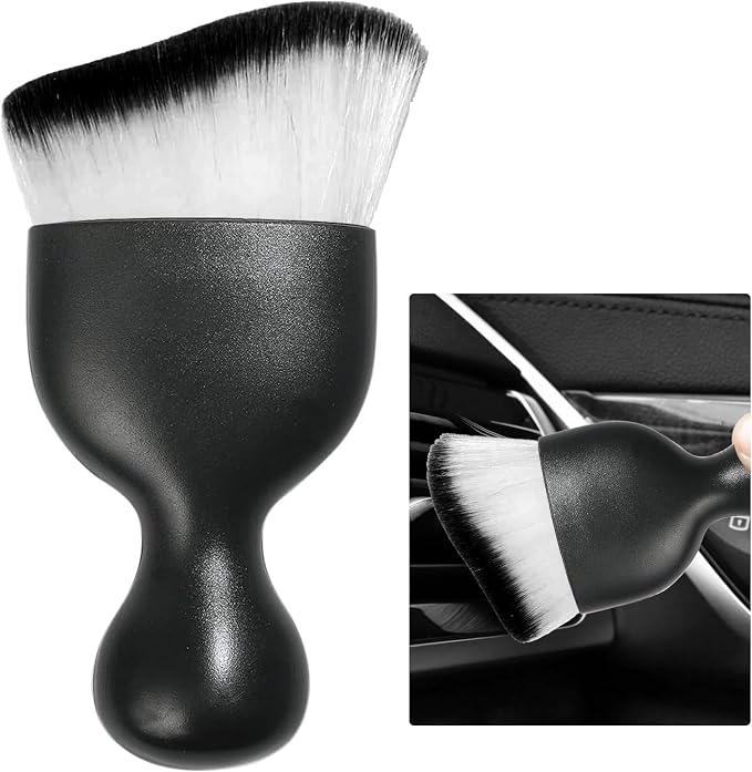 Ziciner Car Detailing Brush, Curved Soft Bristles Auto Removal Dust Collectors by Ziciner