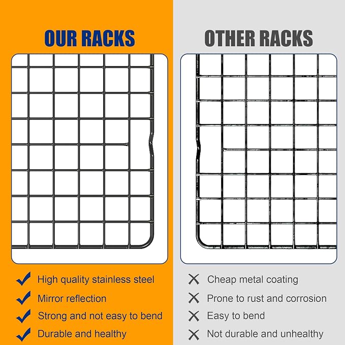 2PCS Cooling Racks for Cooking and Baking -11.65''x16.85''Heavy Duty Stainless - Image 7