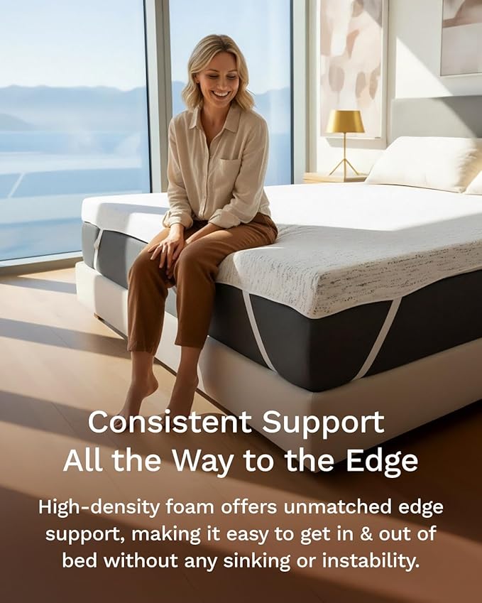 ViscoSoft 4 Inch Memory Foam Mattress Topper Full - Select High Density Ventilated Mattress Pad - Premium Removable Rayon Cover
