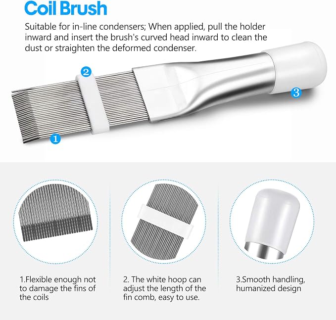 Hommtina 3 Pcs Air Conditioner Condenser Fin Comb/Cleaning Brush, Coil Cleaner - Image 3