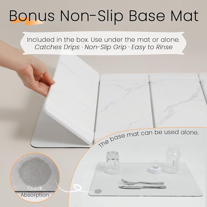Large Stone Drying Mat for Kitchen Counter, Easier Cleanup - Image 6