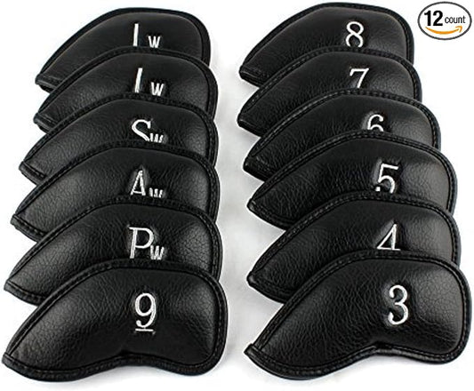 CRAFTSMAN GOLF 12pcs or 1pc Thick Synthetic Leather Golf Iron Head Covers Set by CRAFTSMANGOLF