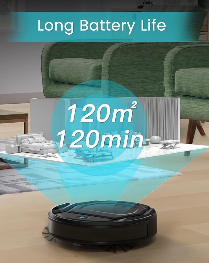 Lefant Robot Vacuum Cleaner, 120 Mins Runtime, Compact Design, Low Noise - Image 3