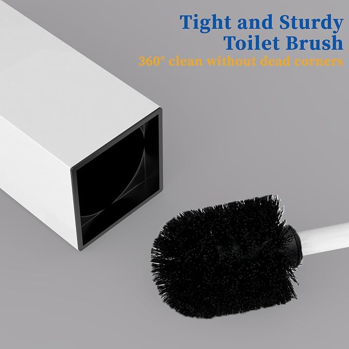 RUACQ Toilet Brush and Holder Set, Square Toilet Bowl Brush - Image 6