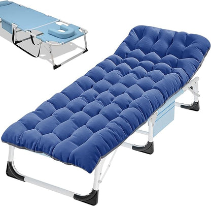 ABORON Camping Cot for Adult 28" Extra Wide, Heavy-Duty 1200D Oxford Cot for Sleeping, Portable Folding Camp Bed with Mat & Carry Bag