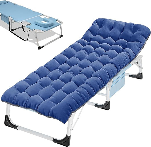 ABORON Camping Cot for Adult 28" Extra Wide, Heavy-Duty 1200D Oxford Cot for Sleeping, Portable Folding Camp Bed with Mat & Carry Bag