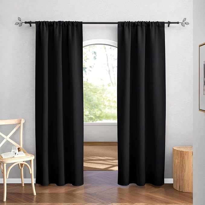 RYB HOME Blackout Curtains 84 inches Long 2 Panels Set - Image 2