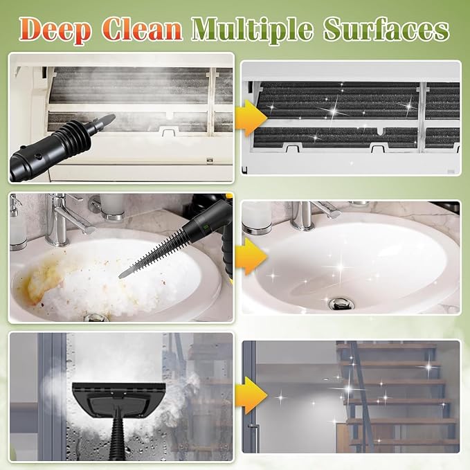 Handheld Pressurized Steam Cleaner, 1050W Multi-Surface Steamer - Image 8