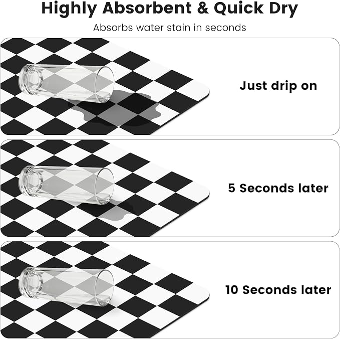 12" x 20" Checkered Dish Drying Mat - Image 5