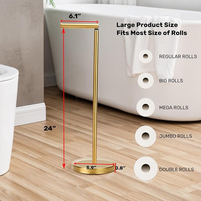 Toilet Paper Holder Stand Bathroom Toilet Paper Storage - Image 7