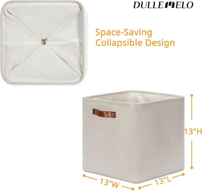 DULLEMELO Storage Bins, 4 Pack Of 13x13x13 Decorative Storage Cube Bins Suit - Image 3