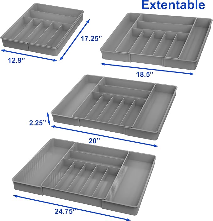 Simple Houseware Expandable Kitchen Drawer Flatware Organizer - Image 4
