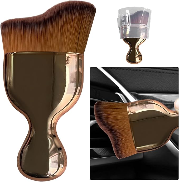 Ziciner Car Detailing Brush, Curved Soft Bristles Auto Removal Dust Collectors by Ziciner