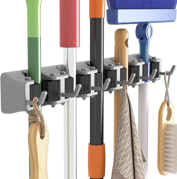 Lifewit Mop and Broom Holder Wall Mount, Anti-Slip Broom Hanger by Lifewit