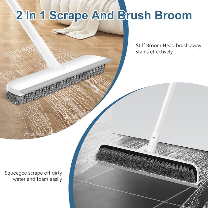 SetSail Floor Scrub Brush with 48-Inch Long Adjustable Handle 2 in 1 Scrape - Image 4