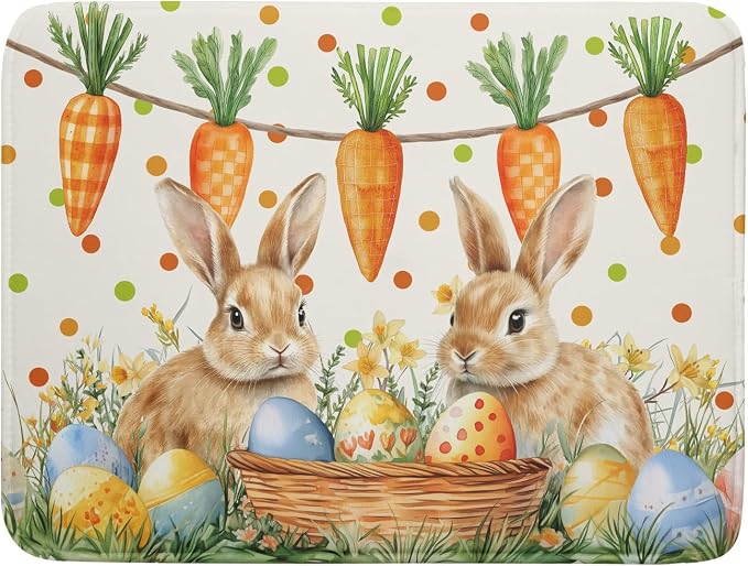 Giwawa Easter Bunny Dish Drying Mat Eggs Carrot Dishes Drainer Pad Absorbent by Giwawa