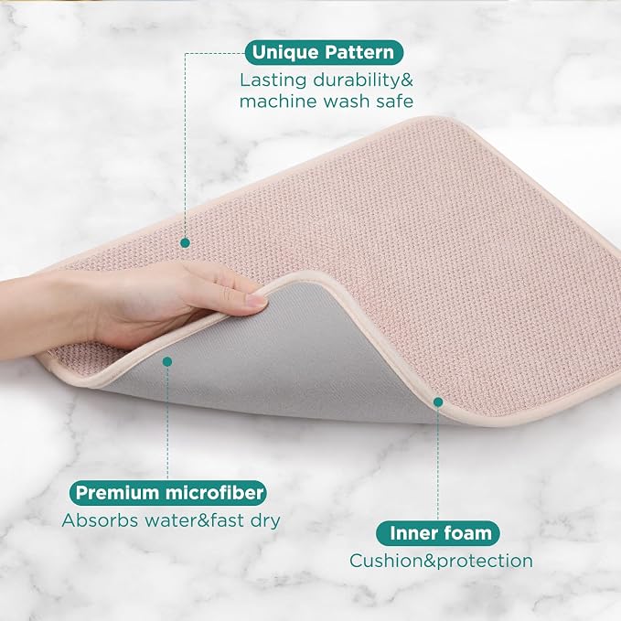 Microfiber Dish Drying Mat Happy New Year, Super Absorbent Kitchen Dish Drying - Image 3