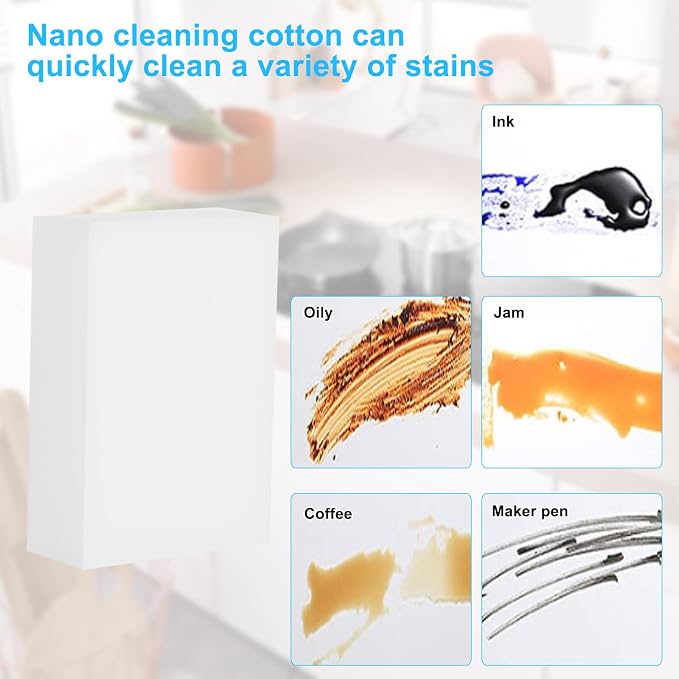 100 Pack Magic Sponge Eraser, Extra Thick and Long Lasting Melamine Cleaning - Image 6