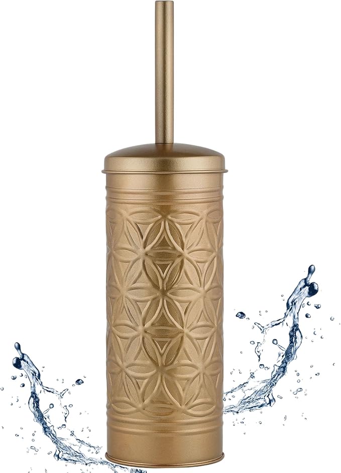 Autumn Alley Antique Gold Toilet Brush and Holder Set, Standing Toilet Brush by AutumnAlley
