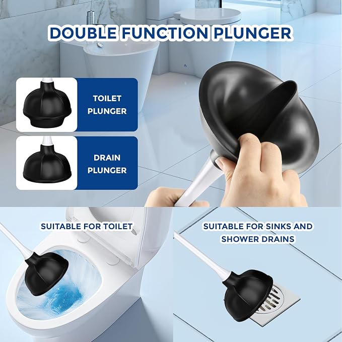 2 in 1 Toilet Brush and Plunger Set - Image 3