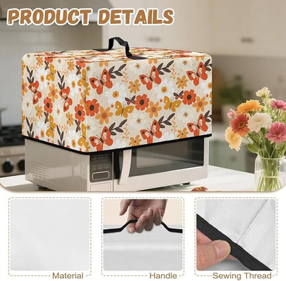 Microwave Oven Universal Dust Cover, Butterfly Waterproof Polyester Fabric Dust Cover Heat-Resistant Air Fryer Dust Cover Appliance Airfryer Dust Jacket