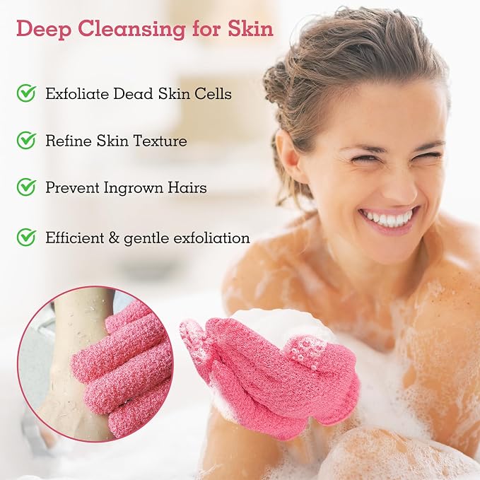 Evridwear Exfoliating Glove Shower Gloves Exfoliate Dead Skin - Image 3