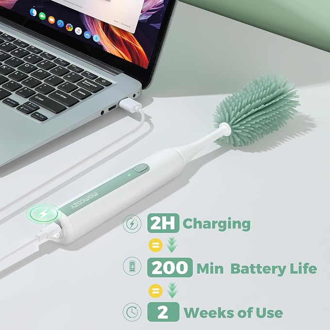 Momcozy 7 in 1 Electric Bottle Brush Kit, Portable Cleaning Set - Image 7