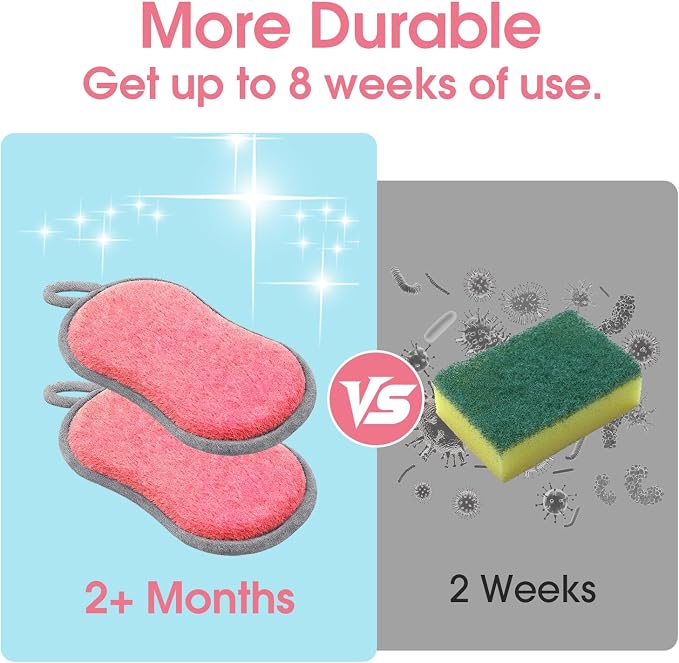 Multi-Purpose Kitchen Scrub & Microfiber Sponge – Durable, Chemical-Free - Image 4
