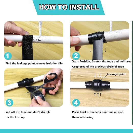 Waterproof Silicone Tape 1 in x 16.5 Ft Extra Strong Waterproof Rubber Leak - Image 5