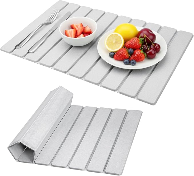 Large Stone Dish Drying Mat for Kitchen Counter, Collapsible 24"X16" Super by HCYDTOPU