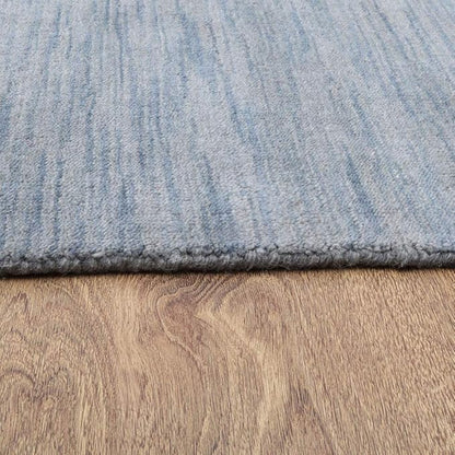Rugsotic Carpets Hand Knotted Gabbeh Wool 5'x8' Area Rug Solid Light Blue L00111