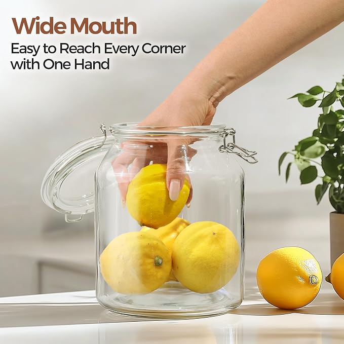 ComSaf Glass Jars with Airtight Lid 86 oz, Wide Mouth Mason Jars, Canning Jars - Image 5