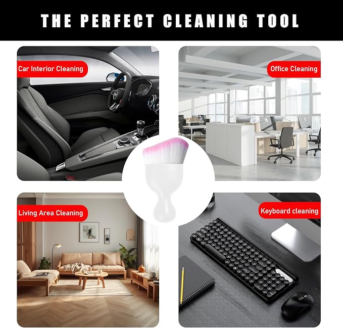 Car Interior Dust Brush, Soft Scratch Free Auto Detailing Brushes, Universal - Image 6