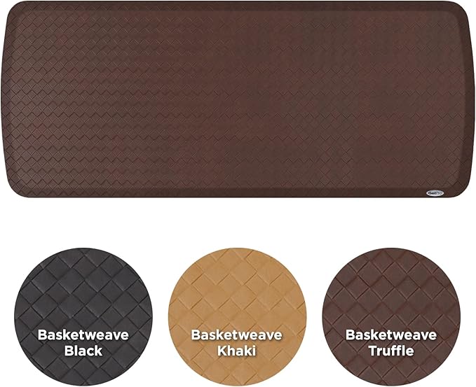 GelPro Elite Premier Gel & Foam Anti-Fatigue Kitchen Floor Comfort Mat, 20" x 48", Basketweave Truffle