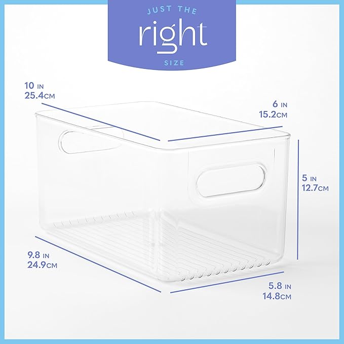 Plastic Food Storage 4 Pack Clear Container Bin - Image 3