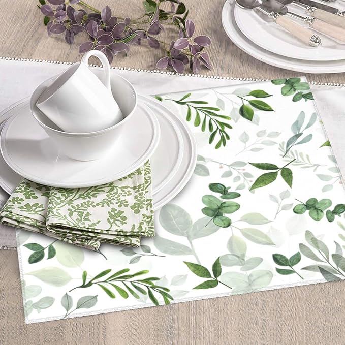 Green Leaves Dish Drying Mat 16x18 inches Microfiber Absorbent Fast Dry Mat - Image 4