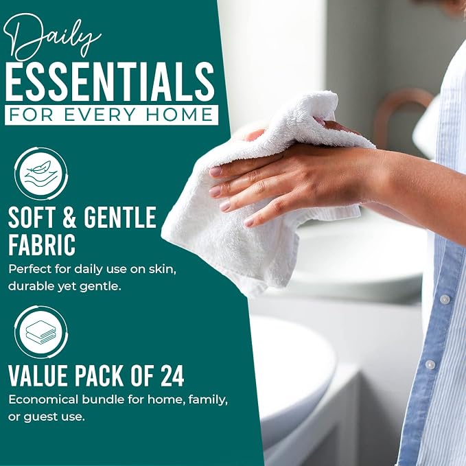 DAN RIVER 24 Pack Wash Cloths for Showering - Image 3
