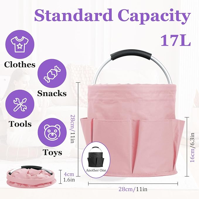 2Pack 17L Foldable Cleaning Supply Caddy - Image 2