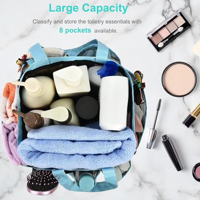 Haundry Mesh Shower Caddy Tote, Large College Dorm Bathroom Organizer - Image 5